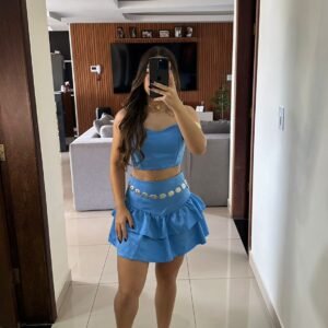 Conjunto de Alfaiataria Azul Verão