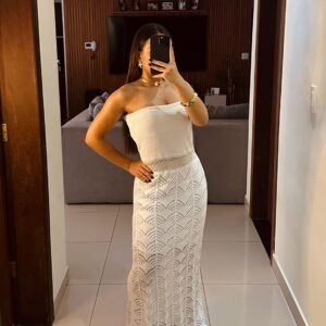 Vestido tricot Branco