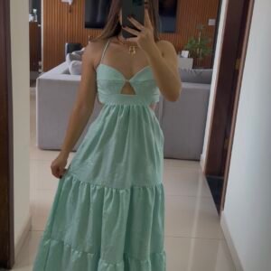 Vestido Bordado-Menta